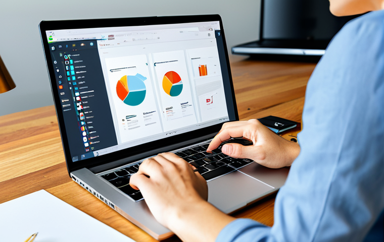 필수적인 온라인 툴만 활용하기 - Project Management Dashboard**

An organized project manager, fully clothed in business attire, revi...