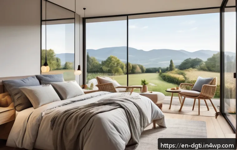 디지털 환경에서의 미니멀리즘 실천 사례 - A cozy modern home interior scene featuring a dining room and bedroom clearly marked as screen-free ...