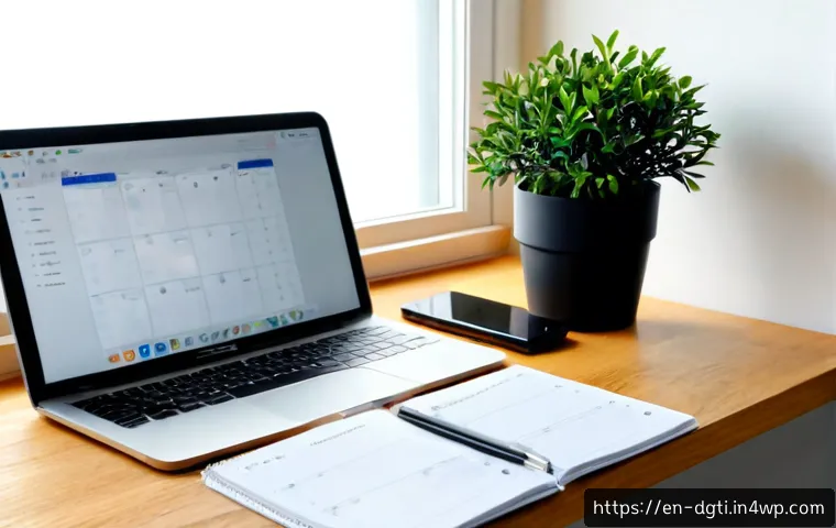 미니멀 디지털 라이프의 실천을 위한 계획 - Photorealistic minimalist home office planning scene, an adult organizing a simple digital-life rout...